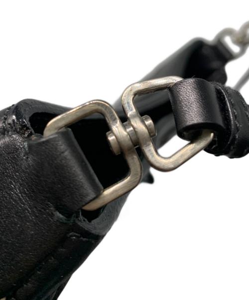 PRADA（プラダ）PRADA (プラダ) フラワーレザーハンドバッグ ブラックの古着・服飾アイテム