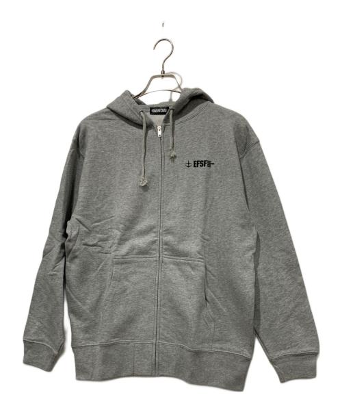 BANDAI（バンダイ）BANDAI (バンダイ) GUNDAM FACTORY YOKOHAMAジップパーカー グレー サイズ:Lサイズの古着・服飾アイテム