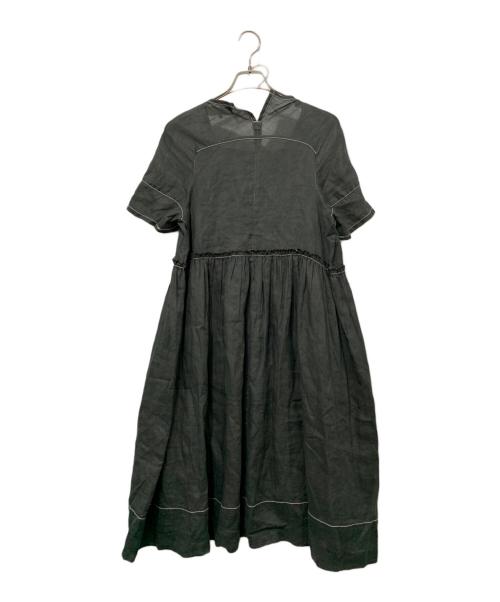 tricot COMME des GARCONS（トリココムデギャルソン）tricot COMME des GARCONS (トリココムデギャルソン) リネンギャザーワンピース グレー サイズ:Mサイズの古着・服飾アイテム