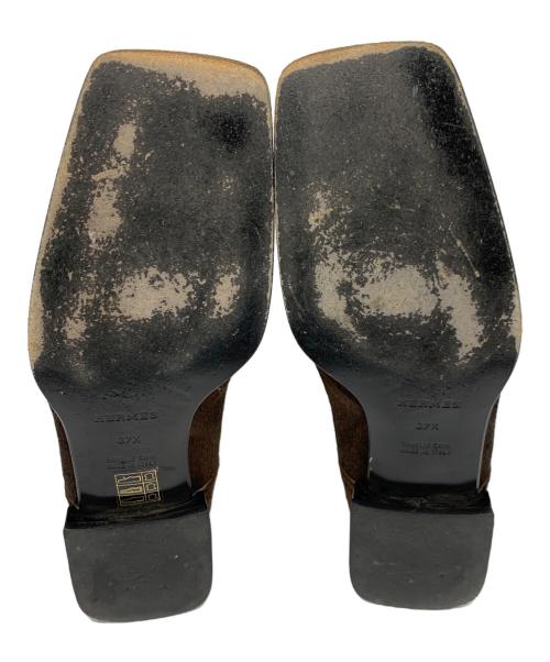 HERMES（エルメス）HERMES (エルメス) ハラコパンプス ブラウン サイズ:SIZE 37 1/2の古着・服飾アイテム