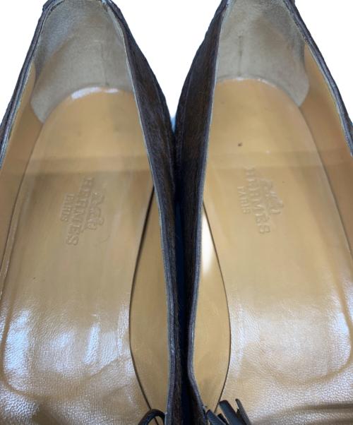 HERMES（エルメス）HERMES (エルメス) ハラコパンプス ブラウン サイズ:SIZE 37 1/2の古着・服飾アイテム