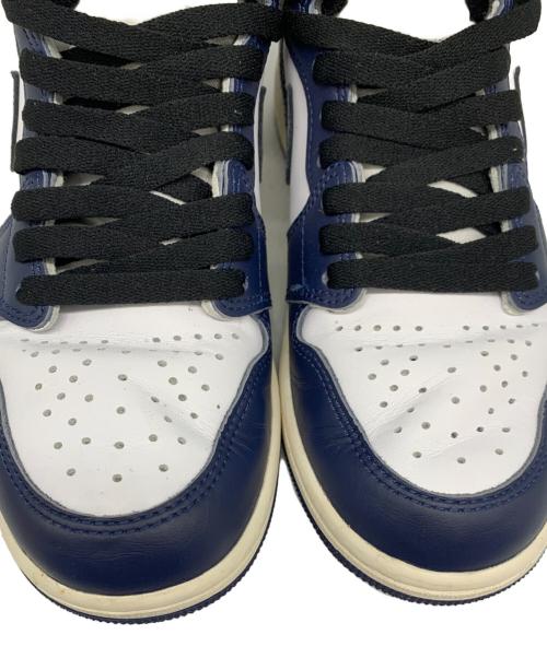 NIKE（ナイキ）NIKE (ナイキ) AIR Jordan 1 Retro HIGH OG ホワイト×ネイビー サイズ:25.5cmの古着・服飾アイテム