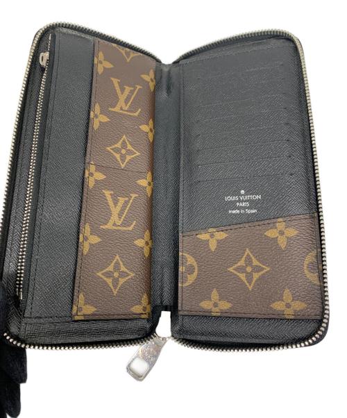 LOUIS VUITTON（ルイ ヴィトン）LOUIS VUITTON (ルイ ヴィトン) モノグラム マカサー　ジッピーウォレット・ヴェルティカル ブラウン×ブラックの古着・服飾アイテム