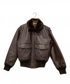 VANヴァン）の古着「レザ-フライトジャケット」｜ブラウン