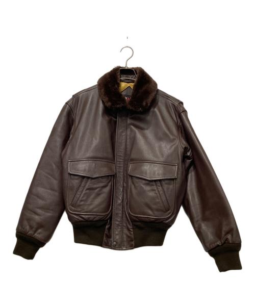 VAN（ヴァン）VAN (ヴァン) レザ-フライトジャケット ブラウン サイズ:Lの古着・服飾アイテム