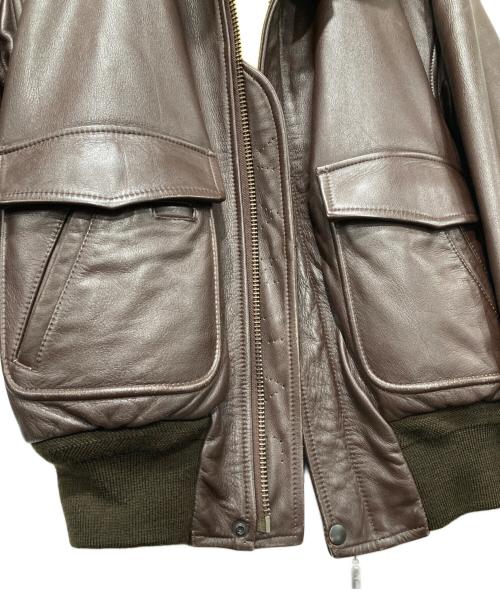 VAN（ヴァン）VAN (ヴァン) レザ-フライトジャケット ブラウン サイズ:Lの古着・服飾アイテム