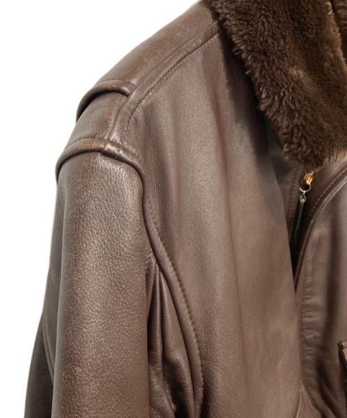 VAN（ヴァン）VAN (ヴァン) レザ-フライトジャケット ブラウン サイズ:Lの古着・服飾アイテム