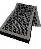 FENDIフェンディ）の古着「ズッカ柄マフラー」｜ブラック×グレー