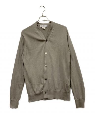 未使用品 コム デ ギャルソン シャツ 丸首配色カーディガン 黒×青 L 送料込 COMME des GARCONS SHIRT（コムデギャルソンシャツ）12ゲージウール