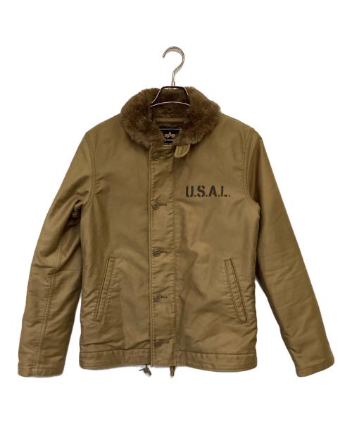 ALPHA INDUSTRIES（アルファインダストリーズ）ALPHA INDUSTRIES (アルファインダストリーズ) N-1 デッキジャケット カーキ サイズ:Mの古着・服飾アイテム