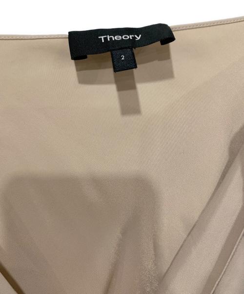 theory（セオリー）theory (セオリー) シルクドットロングワンピース ブラック×ベージュ サイズ:SIZE 2の古着・服飾アイテム