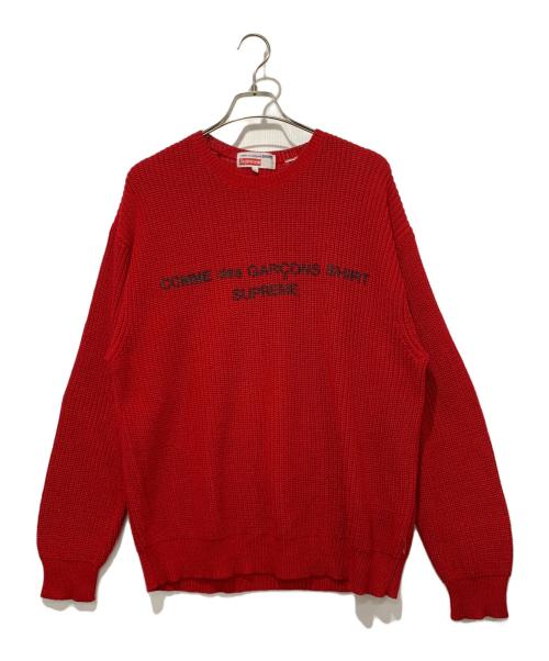 SUPREME（シュプリーム）Supreme (シュプリーム) COMME des GARCONS SHIRT (コムデギャルソンシャツ) ニット レッド サイズ:Mサイズの古着・服飾アイテム