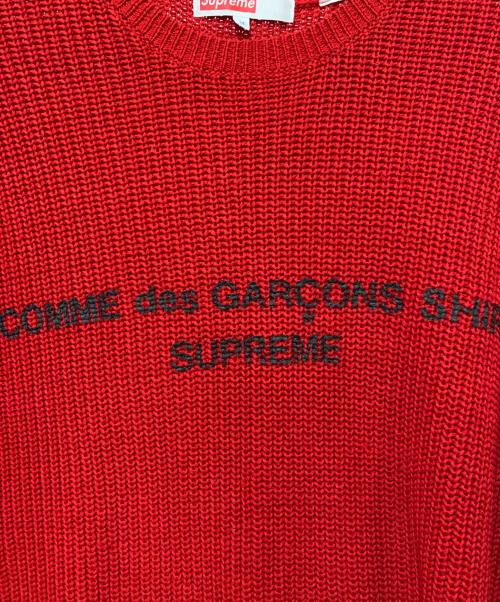 SUPREME（シュプリーム）Supreme (シュプリーム) COMME des GARCONS SHIRT (コムデギャルソンシャツ) ニット レッド サイズ:Mサイズの古着・服飾アイテム