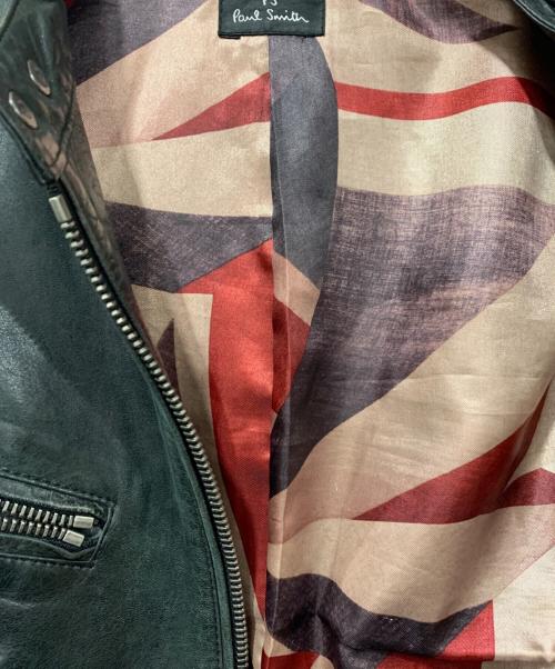 PS Paul Smith（ＰＳポールスミス）PS Paul Smith (ＰＳポールスミス) シングルライダースジャケット グリーン サイズ:Lサイズの古着・服飾アイテム