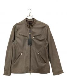 PS Paul Smith（ＰＳポールスミス）の古着「シングルライダースジャケット」｜ベージュ