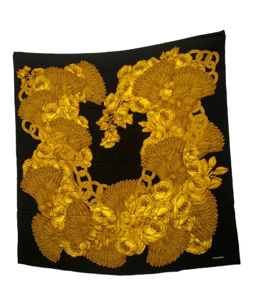 CHANEL（シャネル）CHANEL (シャネル) スカーフ ブラック×ゴールドの古着・服飾アイテム