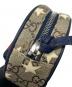 中古・古着 GUCCI (グッチ) ラウンドミニウエストポーチ グレー×ネイビー：40000円