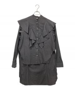 中古・古着通販】HYEON (ヘヨン) 長袖ブラウス ブラック×ホワイト