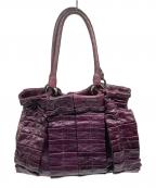 MIU MIUミュウミュウ）の古着「フリルレザートートバッグ」｜パープル