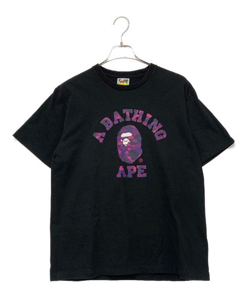 A BATHING APE（ア ベイシング エイプ）A BATHING APE (ア ベイシング エイプ) 半袖カットソー ブラック×パープル サイズ:Lサイズの古着・服飾アイテム