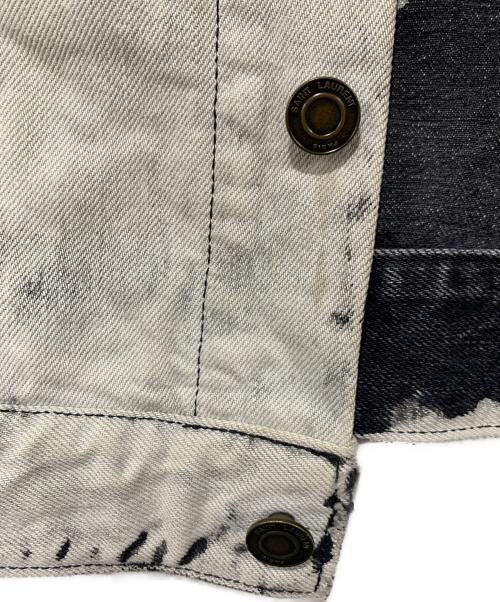 Saint Laurent Paris（サンローランパリ）Saint Laurent Paris (サンローランパリ) スターパッチブリーチ加工デニムジャケット ライトグレー サイズ:SIZE XSの古着・服飾アイテム