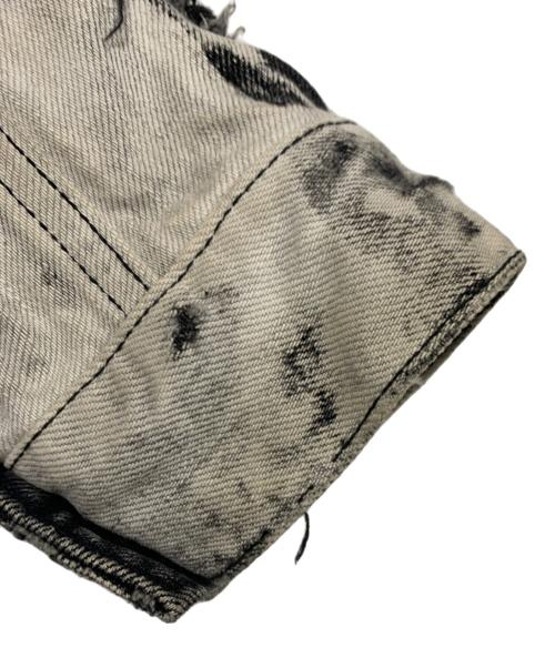 Saint Laurent Paris（サンローランパリ）Saint Laurent Paris (サンローランパリ) スターパッチブリーチ加工デニムジャケット ライトグレー サイズ:SIZE XSの古着・服飾アイテム