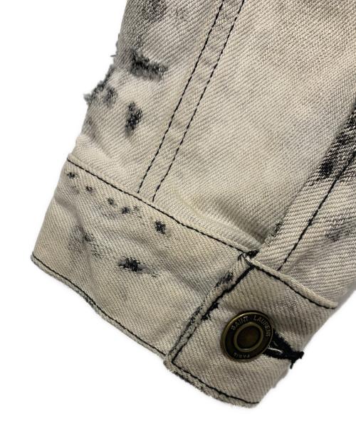 Saint Laurent Paris（サンローランパリ）Saint Laurent Paris (サンローランパリ) スターパッチブリーチ加工デニムジャケット ライトグレー サイズ:SIZE XSの古着・服飾アイテム