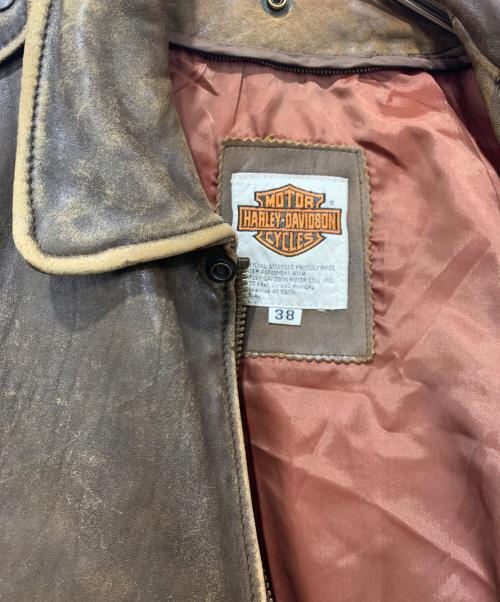 HARLEY-DAVIDSON（ハーレーダビッドソン）HARLEY-DAVIDSON (ハーレーダビッドソン) ラムレザージャケット ブラウン サイズ:SIZE 38の古着・服飾アイテム