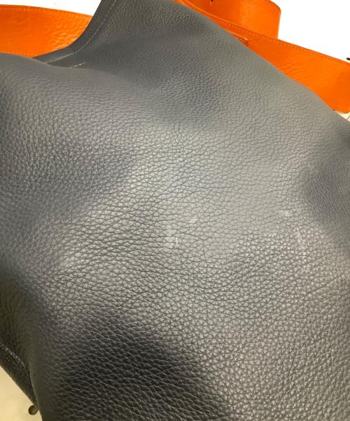 HENDER SCHEME（エンダースキーマ）HENDER SCHEME (エンダースキーマ) ワンサイドベルトバッグ ネイビー×オレンジの古着・服飾アイテム