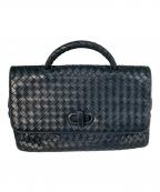 BOTTEGA VENETAボッテガベネタ）の古着「イントレチャート　ターンロックハンドバッグ」｜ネイビー