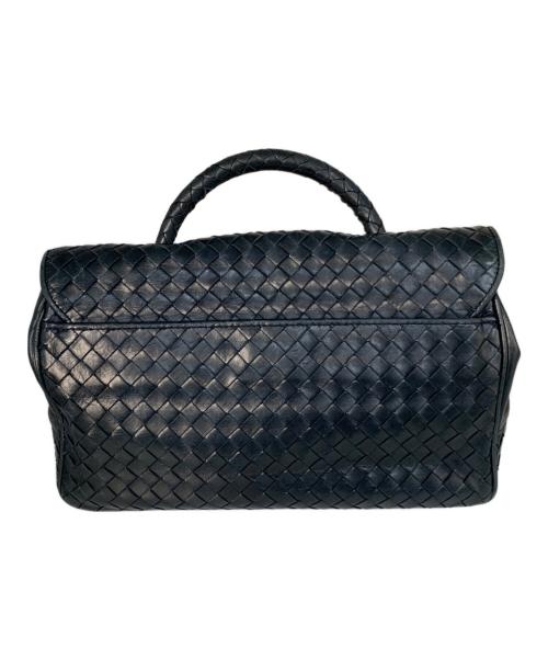 BOTTEGA VENETA（ボッテガベネタ）BOTTEGA VENETA (ボッテガベネタ) イントレチャート　ターンロックハンドバッグ ネイビーの古着・服飾アイテム