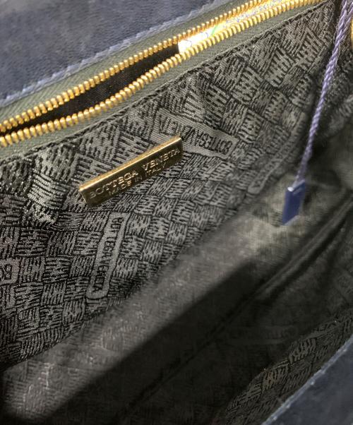 BOTTEGA VENETA（ボッテガベネタ）BOTTEGA VENETA (ボッテガベネタ) イントレチャート　ターンロックハンドバッグ ネイビーの古着・服飾アイテム