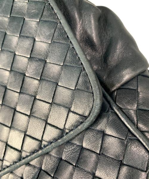 BOTTEGA VENETA（ボッテガベネタ）BOTTEGA VENETA (ボッテガベネタ) イントレチャート　ターンロックハンドバッグ ネイビーの古着・服飾アイテム