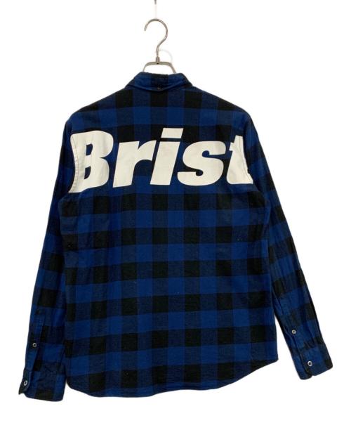 F.C.R.B.（エフシーレアルブリストル）F.C.R.B. (エフシーレアルブリストル) 長袖シャツ ブルー×ブラック サイズ:Mサイズの古着・服飾アイテム