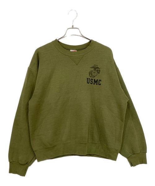 SOFFE（ソフィー）SOFFE (ソフィー) クルーネックスウェット オリーブ サイズ:Lサイズの古着・服飾アイテム