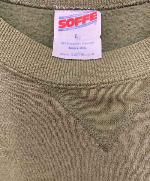 SOFFE（ソフィー）SOFFE (ソフィー) クルーネックスウェット オリーブ サイズ:Lサイズの古着・服飾アイテム