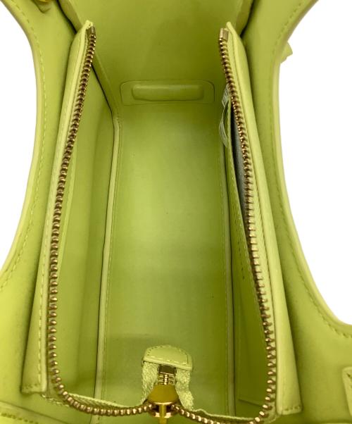 CHARLES & KEITH（チャールズアンドキース）CHARLES & KEITH (チャールズ＆キース) トゥランクィルレザー＆ラフィアトートバッグ 黄緑の古着・服飾アイテム