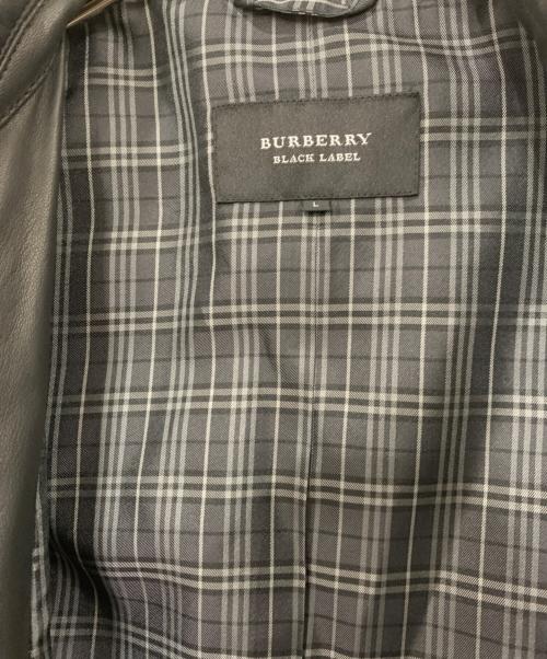 BURBERRY BLACK LABEL（バーバリーブラックレーベル）BURBERRY BLACK LABEL (バーバリーブラックレーベル) ラムレザージャケット ブラック サイズ:Lサイズの古着・服飾アイテム