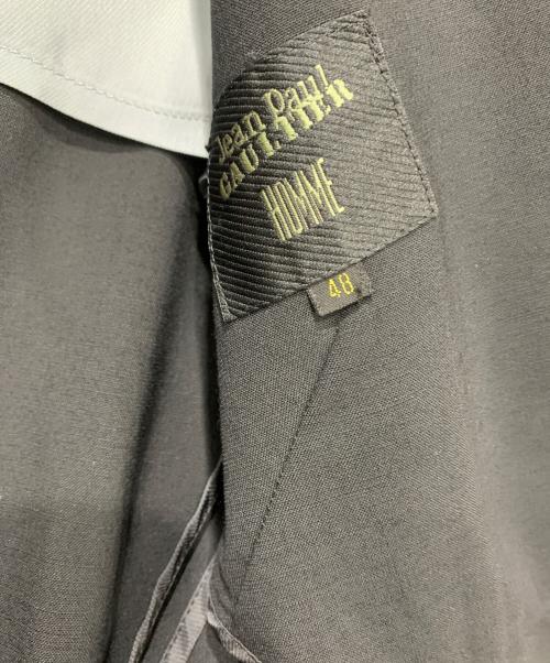 Jean Paul Gaultier homme（ジャンポールゴルチェオム）Jean Paul Gaultier homme (ジャンポールゴルチェオム) ダブルジャケット ブラック サイズ:SIZE 48の古着・服飾アイテム