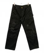 KAMIYAカミヤ）の古着「Boro Painter Pants」｜ブラック