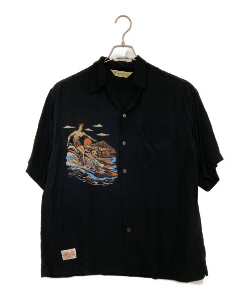 Schott（ショット）schott (ショット) PINEAPPLE JUICE (パインアップル ジュース) RAYON SHIRT BEACH ブラック サイズ:Mサイズの古着・服飾アイテム