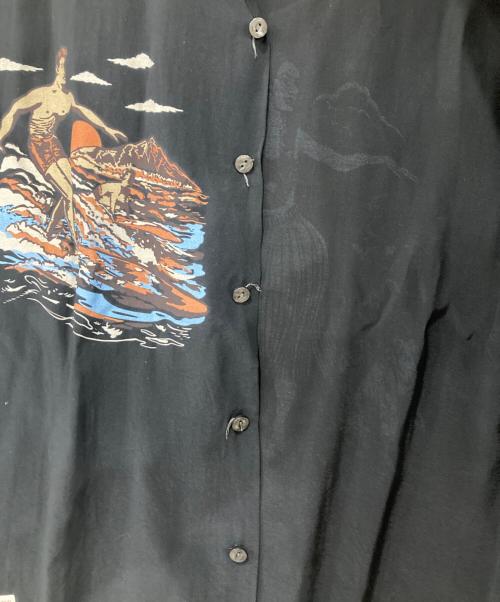 Schott（ショット）schott (ショット) PINEAPPLE JUICE (パインアップル ジュース) RAYON SHIRT BEACH ブラック サイズ:Mサイズの古着・服飾アイテム