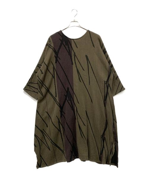 tamaki niime（タマキ ニイメ）tamaki niime (タマキ ニイメ) 長袖ワンピース オリーブ サイズ:FREEの古着・服飾アイテム