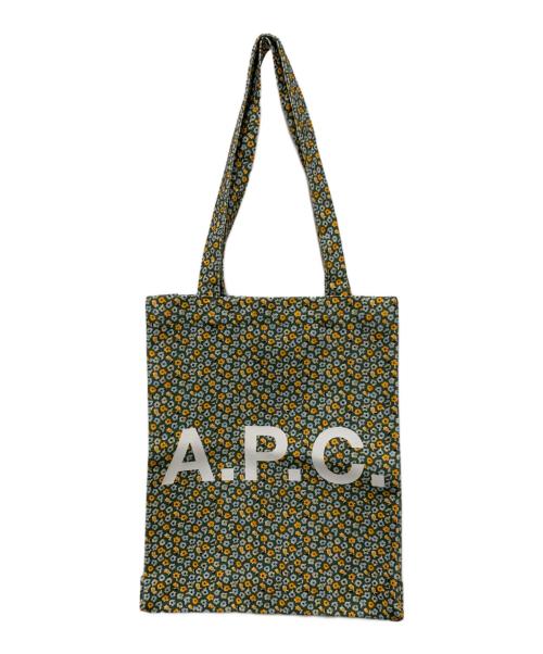 A.P.C.（アーペーセー）A.P.C. (アーペーセー) トートバッグ グリーン×オレンジの古着・服飾アイテム