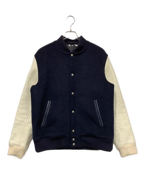 uniform experiment（ユニフォームエクスペリメント）uniform experiment (ユニフォームエクスペリメント) スタジャン ホワイト×ネイビー サイズ:SIZE 4の古着・服飾アイテム