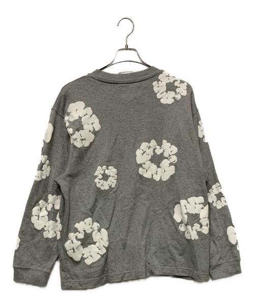 Denim Tears（デニムティアーズ）Denim Tears (デニムティアーズ) ロングスリーブTシャツ ライトグレー×ホワイト サイズ:Lサイズの古着・服飾アイテム