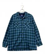 PENDLETONペンドルトン）の古着「開襟ウールチェックシャツ」｜ブルー×グリーン