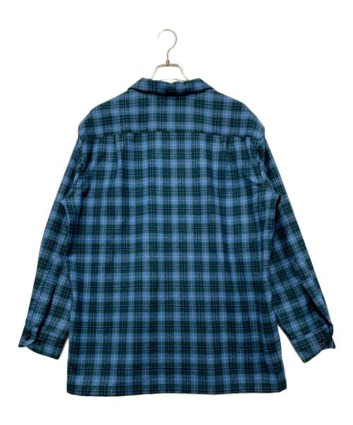 PENDLETON（ペンドルトン）PENDLETON (ペンドルトン) 開襟ウールチェックシャツ ブルー×グリーン サイズ:Ｌの古着・服飾アイテム