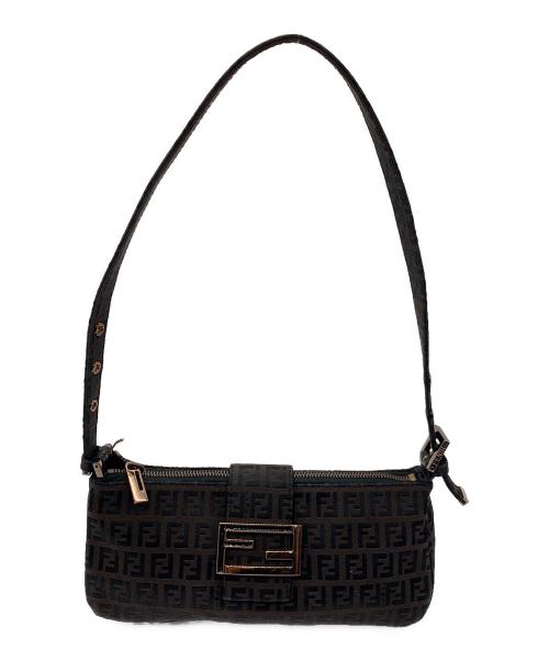 FENDI（フェンディ）FENDI (フェンディ) ズッキーノ　ワンショルダーバッグ ブラウン×ブラックの古着・服飾アイテム