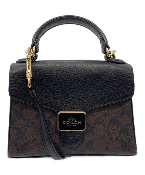 COACH（コーチ）COACH (コーチ) ペッパーサッチェル ブラウン×ブラックの古着・服飾アイテム